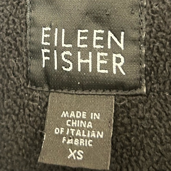 Eileen Fisher XS fleece lined GUC Utility Jacket Asymmetrical Zipper High Collar - Picture 13 of 14
